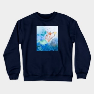 Watercolor cute mermaid purrmaid Crewneck Sweatshirt